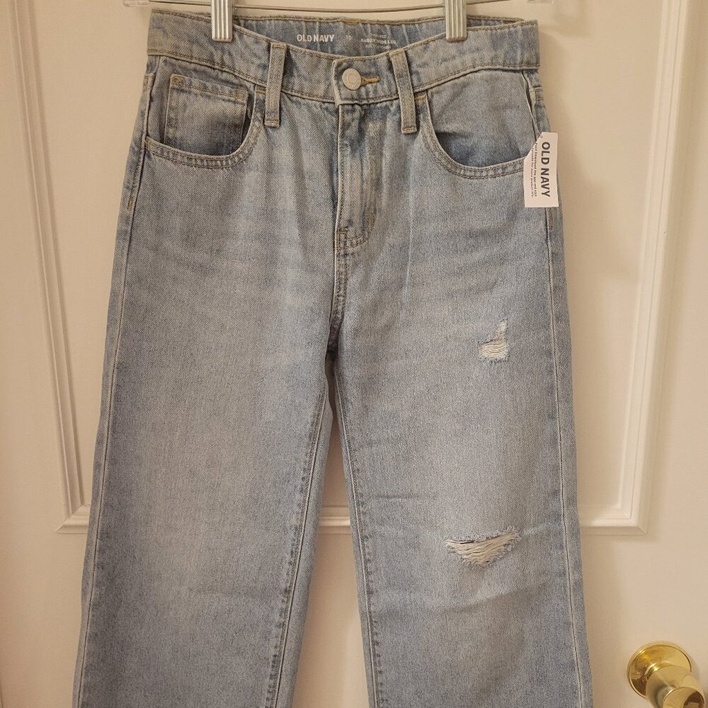 NWT Old Navy Girl's size 10 jeans high rise wide leg